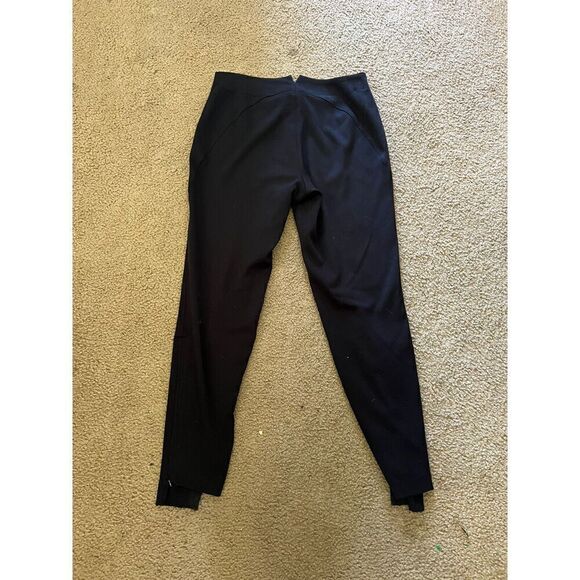 RARE Maya Negri Womens Medium Israeli Designer Black Pants Brocade Inset Inseam - Picture 7 of 13